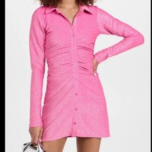 Good American Pink Ruched Bodycon Dress